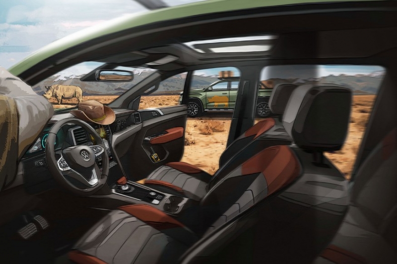 Volkswagen дразнит новыми тизерами пикапа Amarok следующего поколения: теперь салон