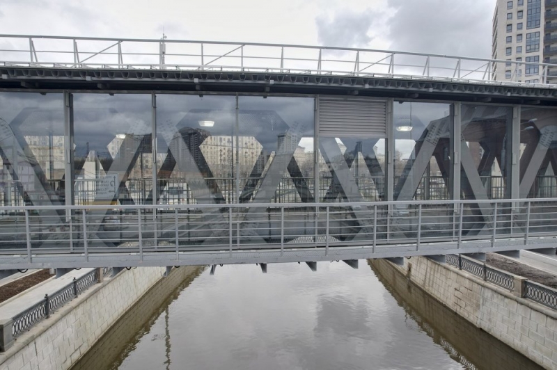 Пешеходный мост через Яузу. Как он вписался в ландшафт