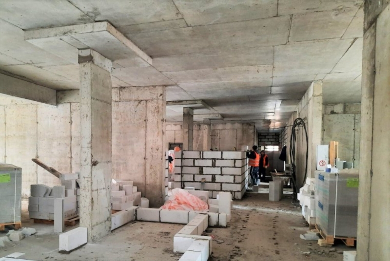 Стройготовность детского сада в Ленинском округе достигла 20%