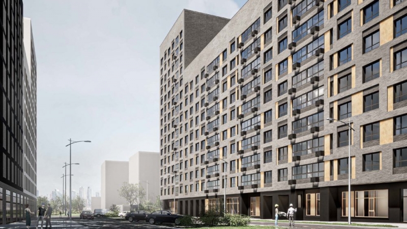 Реновационный дом в Бескудниково облицуют искусственным камнем