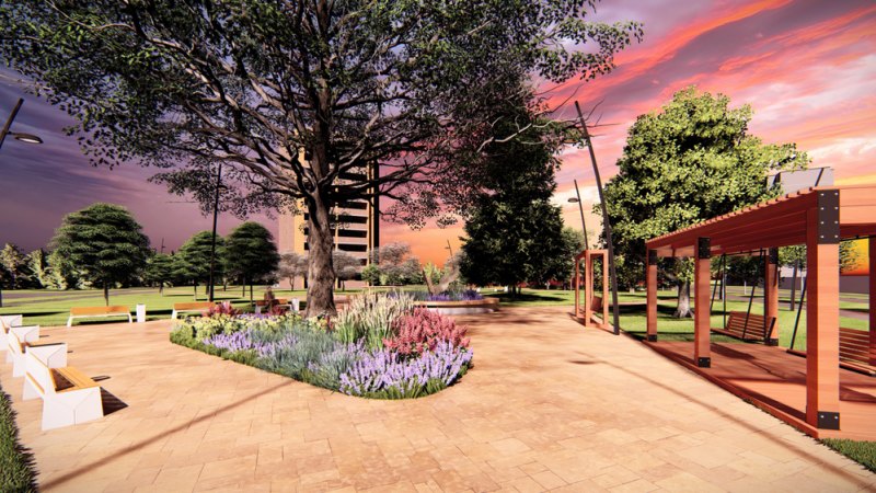 На 42% выполнены работы по благоустройству сквера на месте бывшего ДЭБЦ