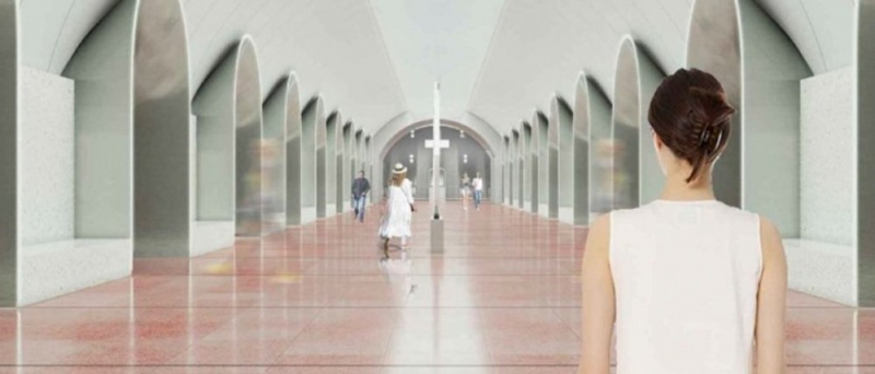 На платформе станции «Рижская» БКЛ метро начался монтаж потолочных панелей