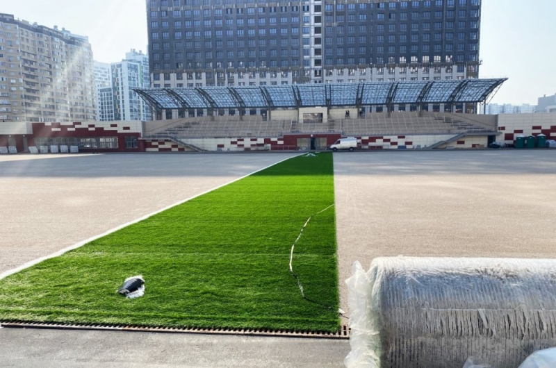В Мытищах проходит реконструкция футбольного поля