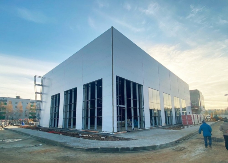 На ФОКе в Мытищах строители приступили к фасадным работам