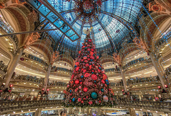 В Париже протестующие не дали зажечь огни на ёлке в Галерее Лафайет 