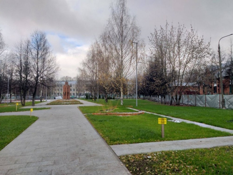 В Волоколамске благоустройство парка Победы выполнено на 80%