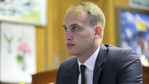 Артур Судариков (правнук Юрия Левитана) и глава Справедливой России Сергей Миронов провели встречу в Госдуме