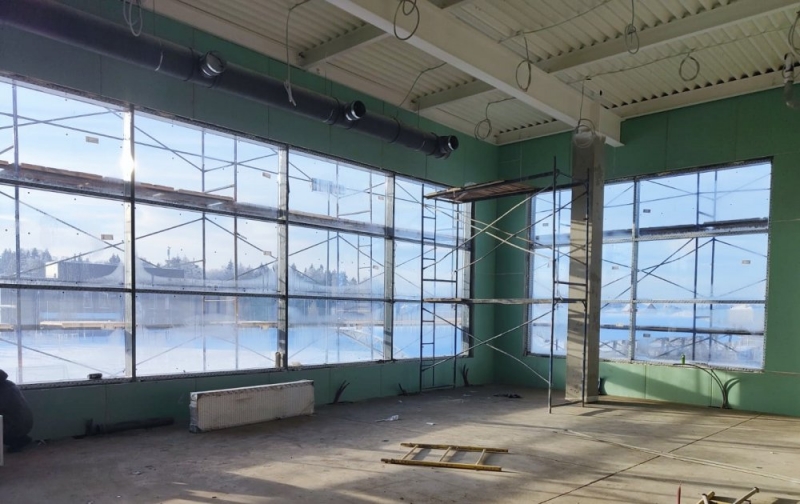 Стройготовность нового спортивного комплекса в Марфино достигла 75%