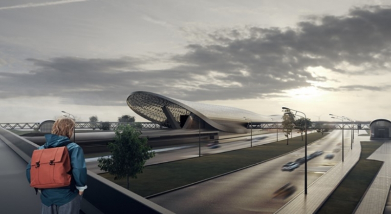 Около 70 % смонтировано металлоконструкций фасада станции «Потапово»