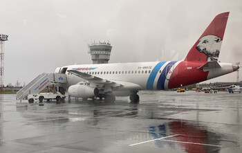 В Петербурге у самолёта после посадки задымился двигатель